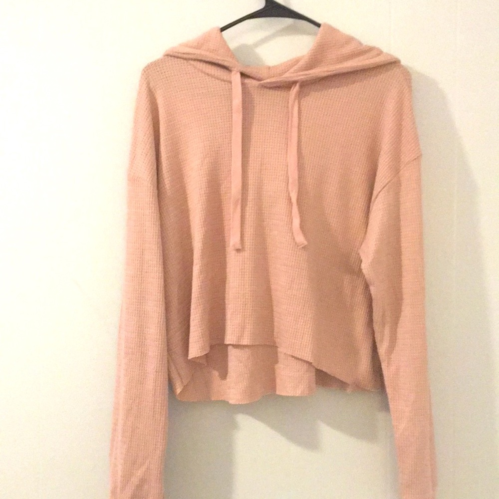 waffle knit hoodie